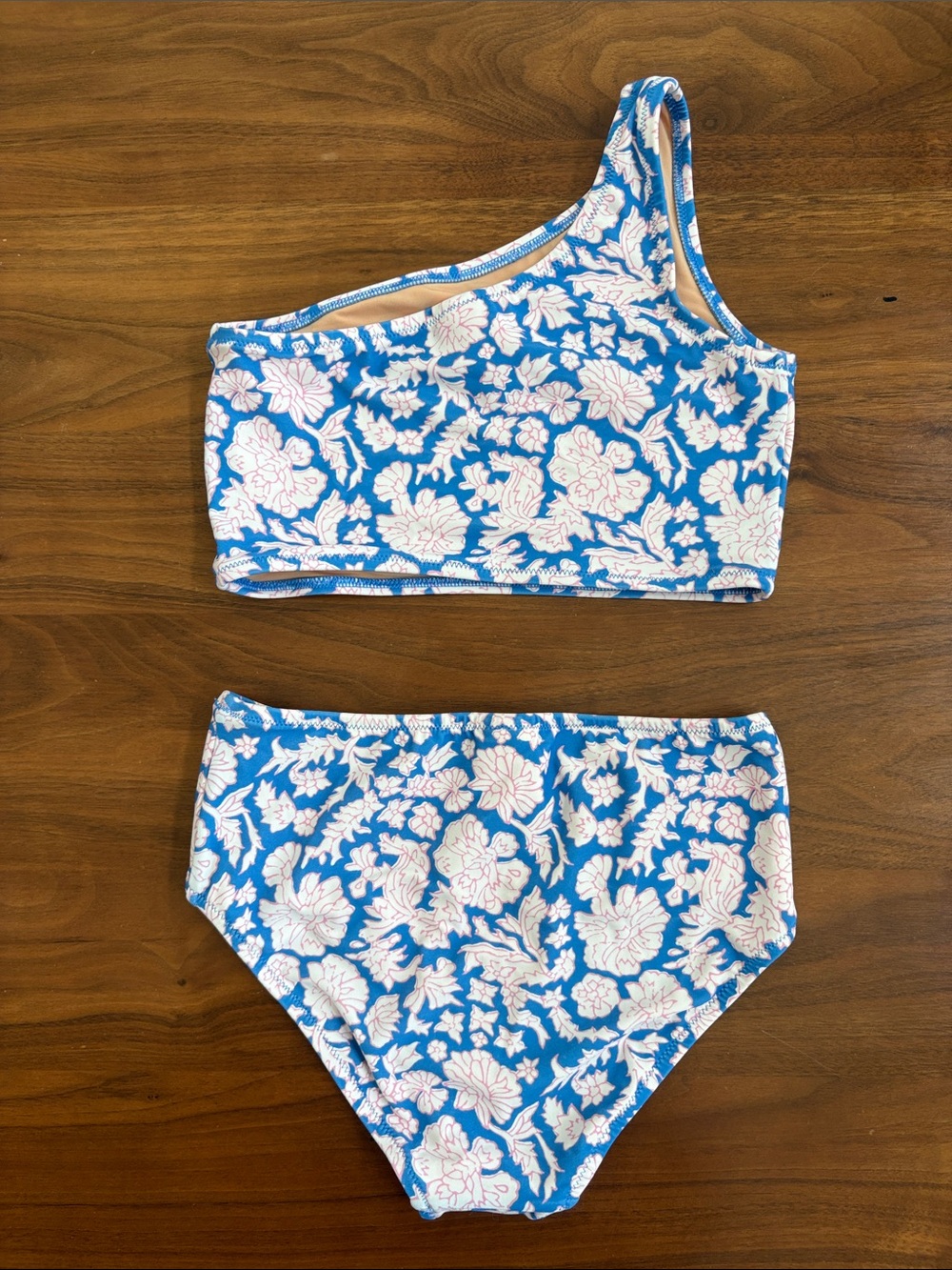 SZ Blockprints™ X crewcuts one-shoulder two-piece swimsuit in floral Size 10 - Picture 5 of 5